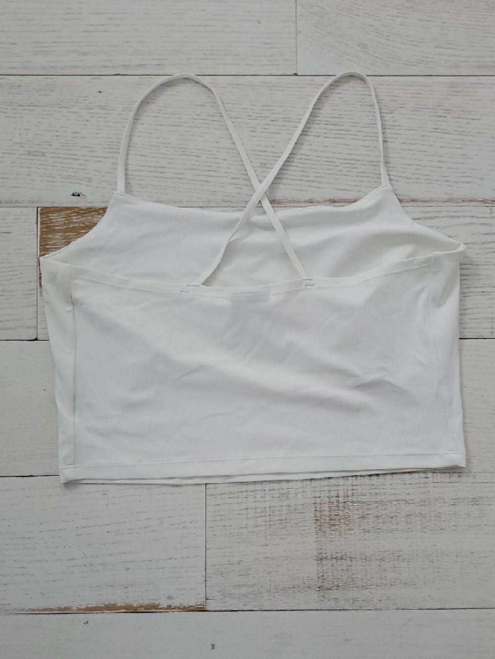 Gymshark White Double-Strap Cropped Sports Tank - Picture 2 of 3